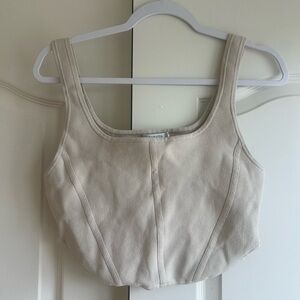 Cream tank top with “boning”
